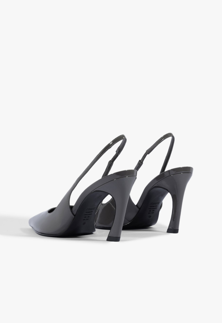 Scarpin Slingback Lexi Couro Cinza