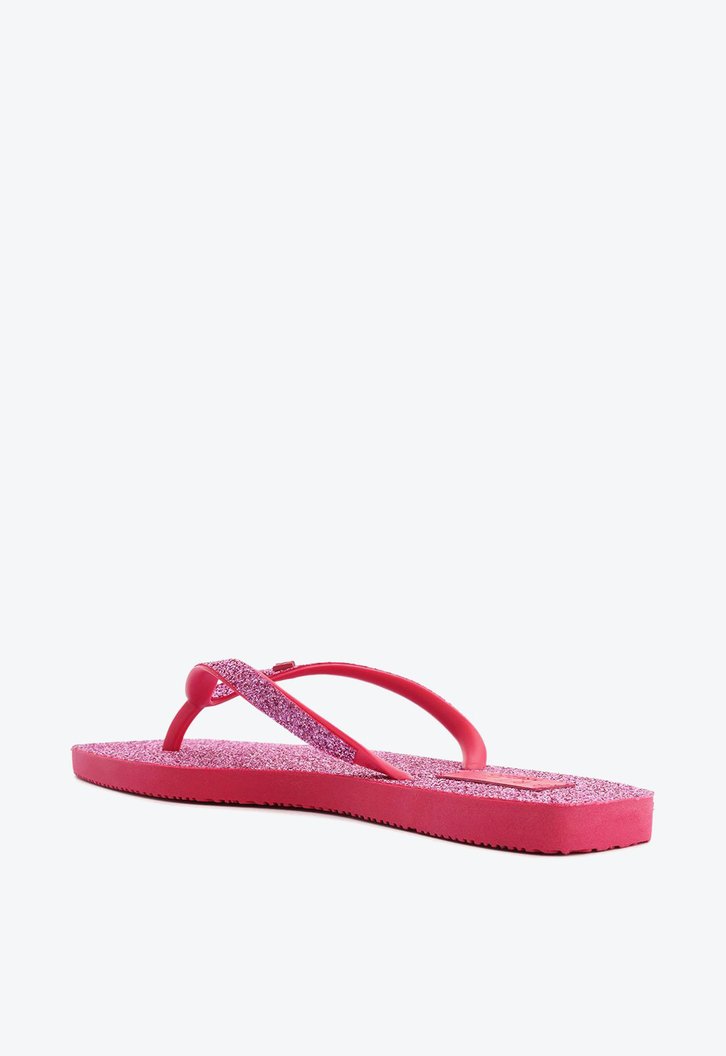 Chinelo De Dedo Rosa Brizza Glitter Square