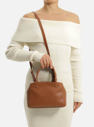 Bolsa Tote Marrom Couro Bella Pequena