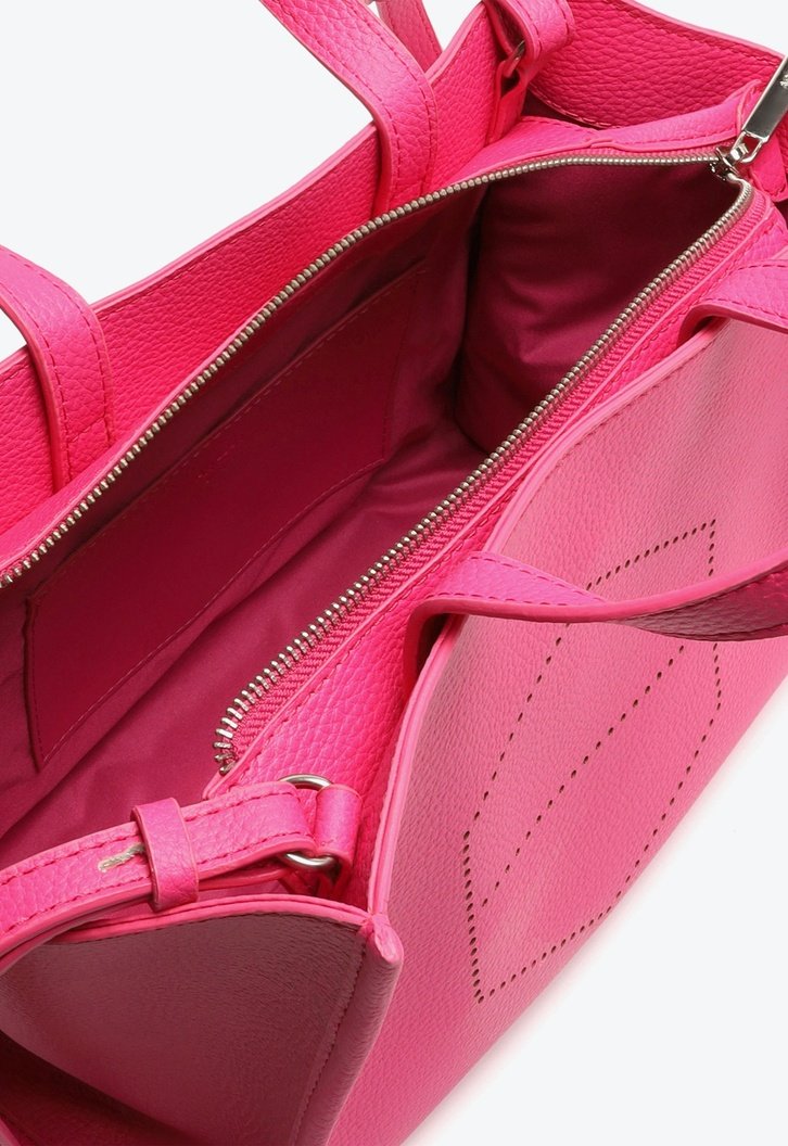 Bolsa Tote Rosa Grande Logo Perfurado