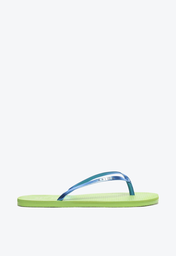 Chinelo De Dedo Verde Arezzo Brizza Tira Metalizada Azul