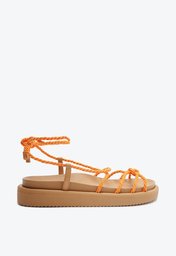 Sandália Papete Laranja Anacapri Amarração Color Vibes