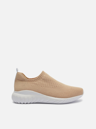 Tênis Slip On Nude Arezzo Knit Tratorado