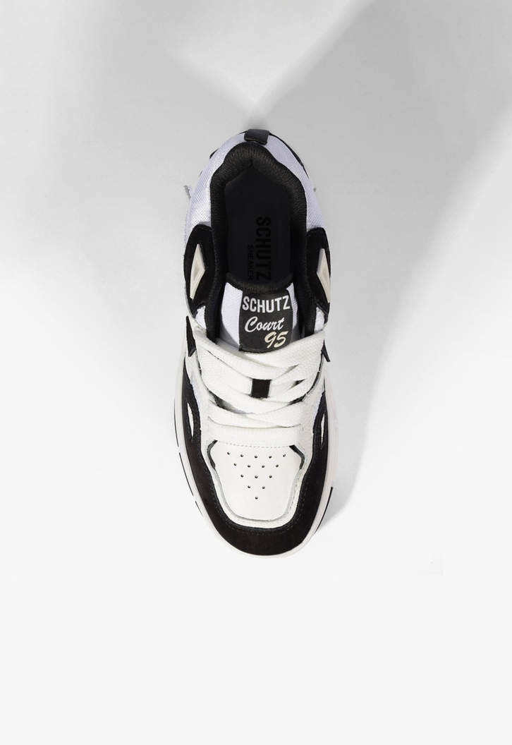 Tênis Court 95 Branco e Preto