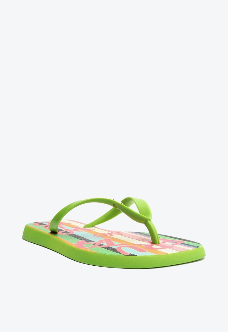 Kit Chinelo De Dedo Verde Listras E Bag Fruttare Arezzo