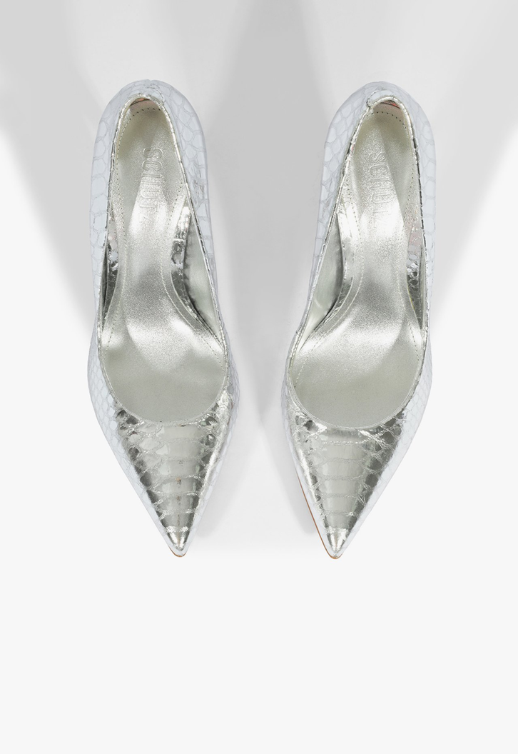 Scarpin Stiletto Glitter Prata