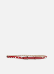 Cinto Vermelho Arezzo Couro Médio Tachas