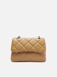 Bolsa Tiracolo Bege Couro Mizz Média