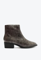 Bota Cinza Anacapri Cano Curto Salto Bloco Destroyed