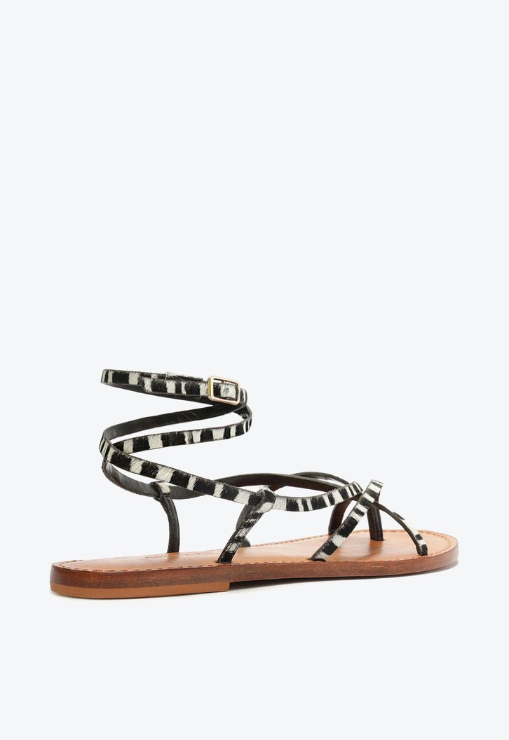 Sandália Rasteira Animal Print Arezzo Tiras Multi