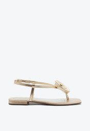 Sandália Dourada Anacapri Slim Flor