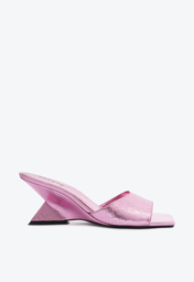 Sandália Mule Metalizada Rosa Schutz Abbie Sculpt