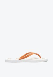 Chinelo De Dedo Branco Arezzo Brizza Tira Vermelha