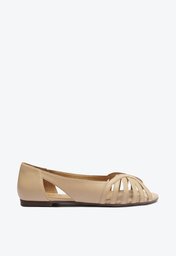 Sapatilha Nude Anacapri Peep Toe Recortes Aberta