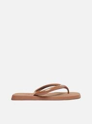 Chinelo De Dedo Marrom Brizza Bico Quadrado