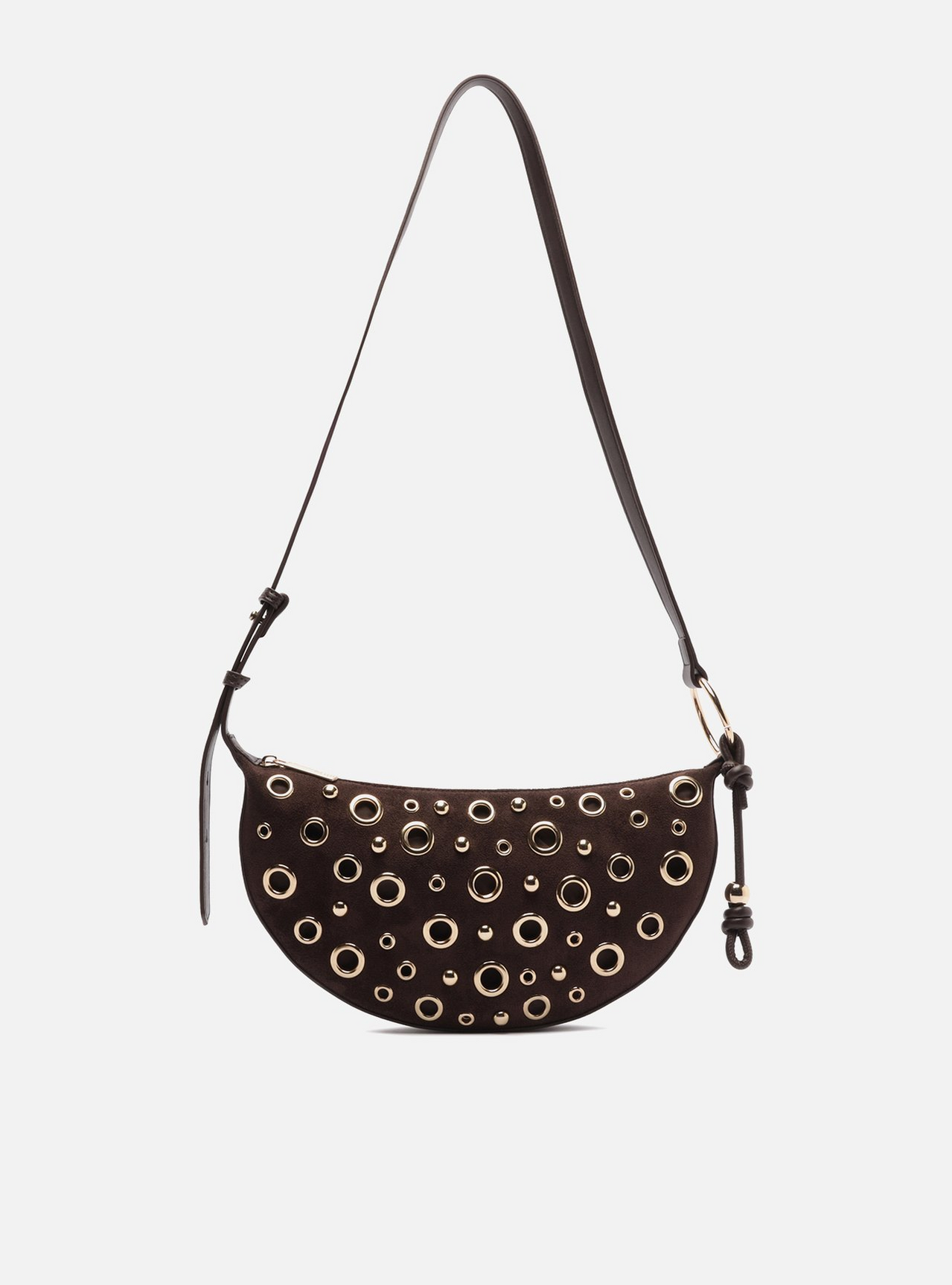 Bolsa Tiracolo Marrom Suede Média | ZZ MALL