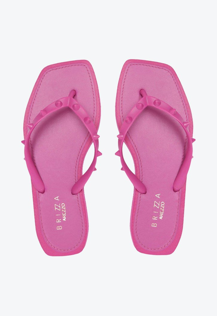Chinelo De Dedo Roxo Brizza Bico Quadrado Rock
