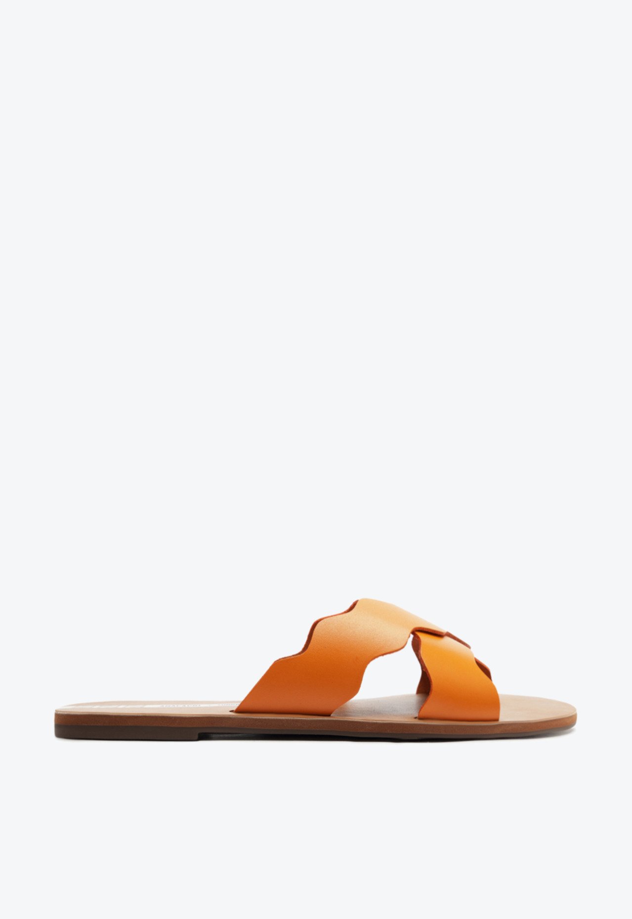 Rasteira Laranja Anacapri Tiras Cruzadas Ondas Sundown Couro Rasteira Laranja Anacapri Tiras Cruzadas Ondas Sundown Couro