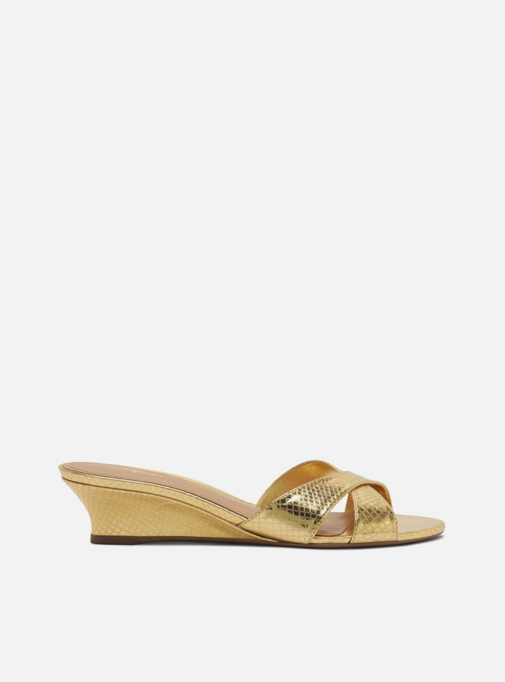 Tamanco Dourado Anabela Tiras