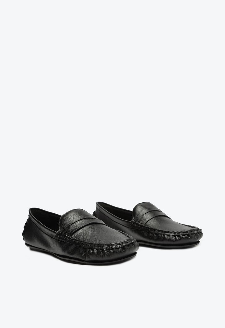 Mocassim Preto Anacapri Clássicos Pesponto