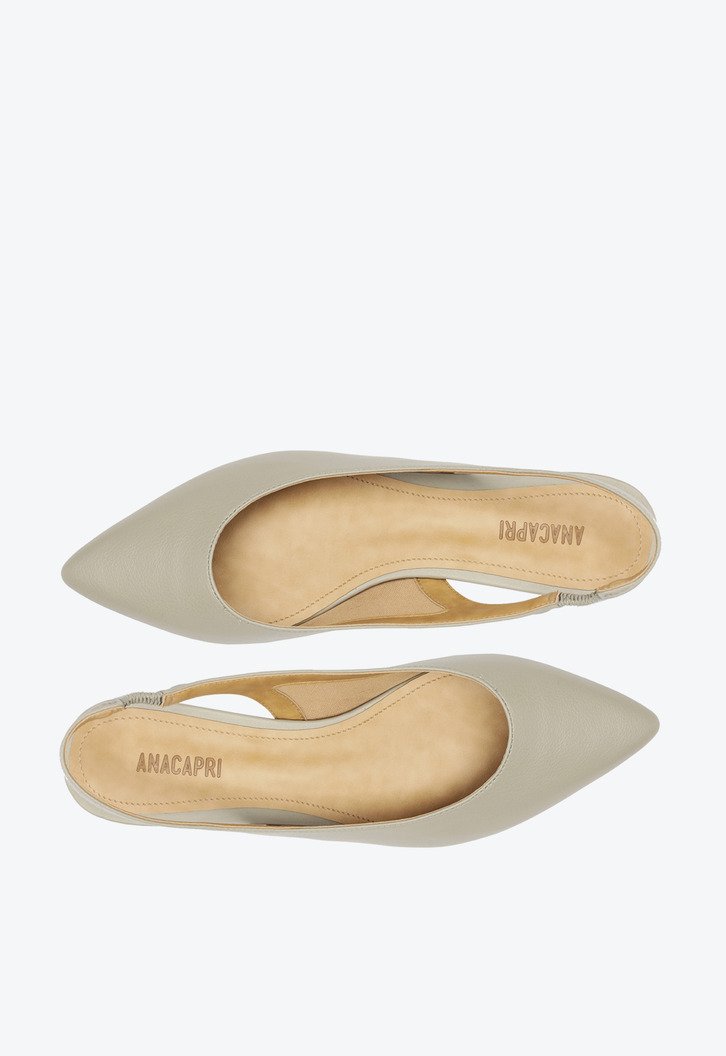 Sapatilha Slingback Bico Fino Cinza
