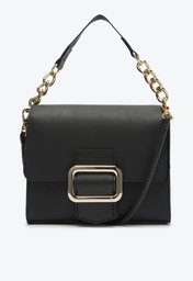 Bolsa Crossbody Preta Anacapri Média Fechamento Fivela