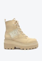 Bota Tratorada Branca Schutz Logo Couro
