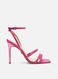 Sandália Rosa Arezzo Salto Fino Tiras