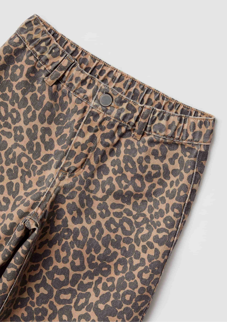 Calça Infantil Marrom Hering Em Sarja Animal Print