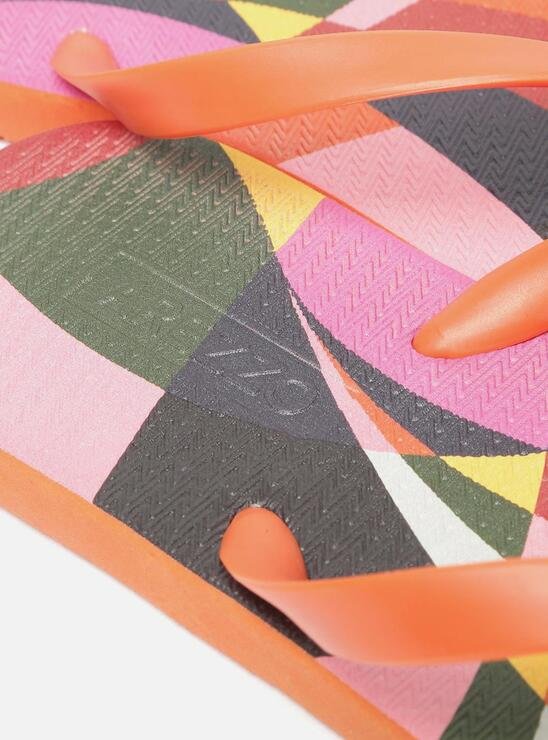CHINELO LARANJA AREZZO DE DEDO ESTAMPA GEOMÉTRICA ESSENTIAL BRIZZA SCARF.ME
