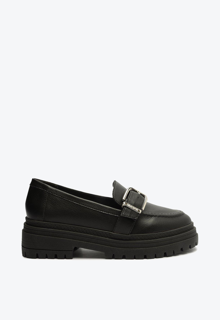 Mocassim Preto Anacapri Tratorado Fivela
