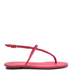 Sandália Rosa Arezzo Rasteira Minimal