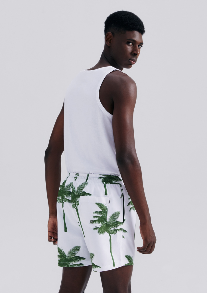 Shorts Branco Hering Praia Estampado