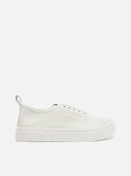 Tênis Slip On Branco Arezzo Couro Ilhós