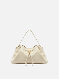 Bolsa Bucket Branca Couro Média Knot