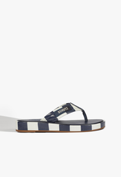 Chinelo Azul Schutz Couro Croco Listras