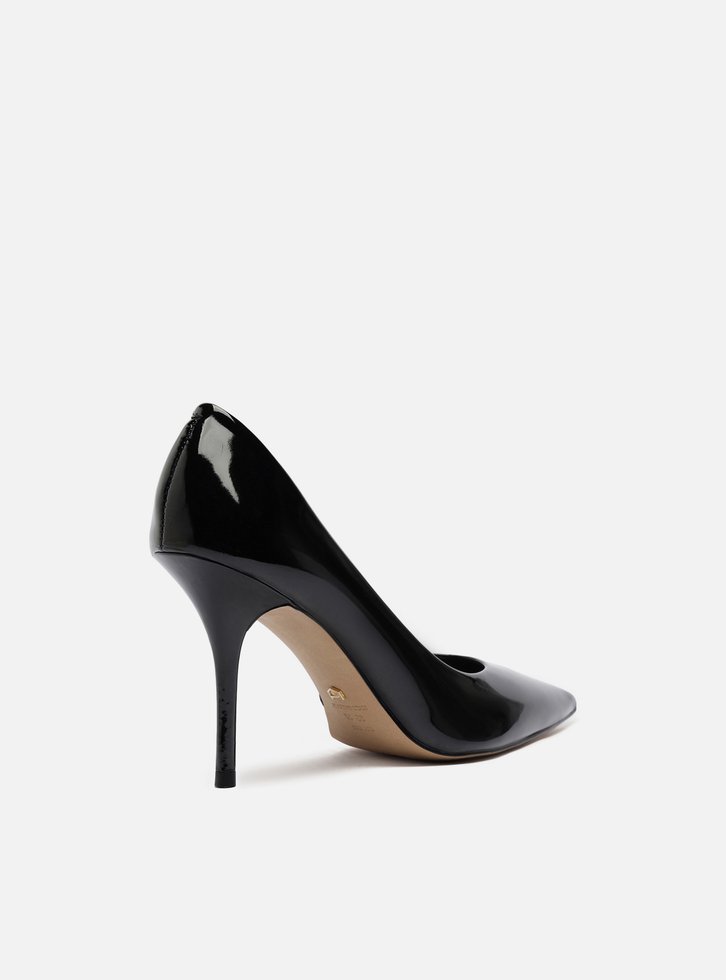 Scarpin Preto Verniz Salto Alto Fino Clássico