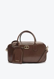 Bolsa Tote Média Bag Charm Tag Marrom