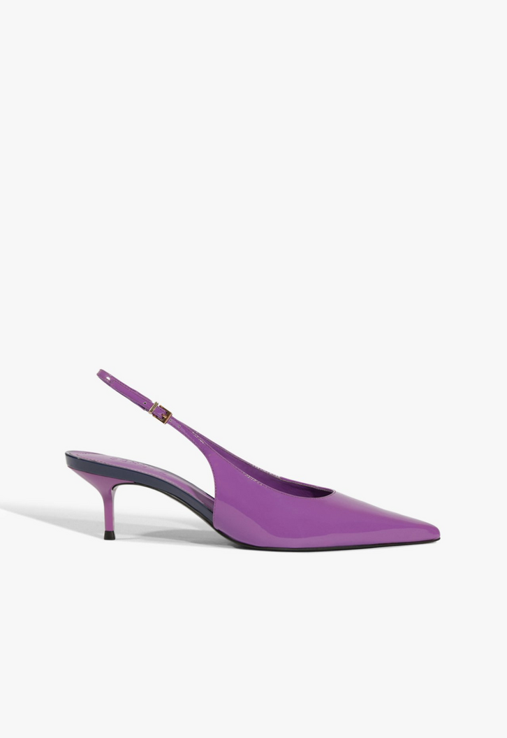 Scarpin Slingback Verniz Roxo