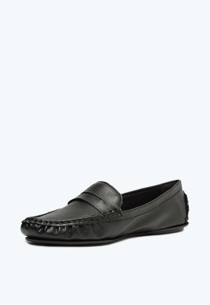 Mocassim Preto Anacapri Clássicos Pesponto