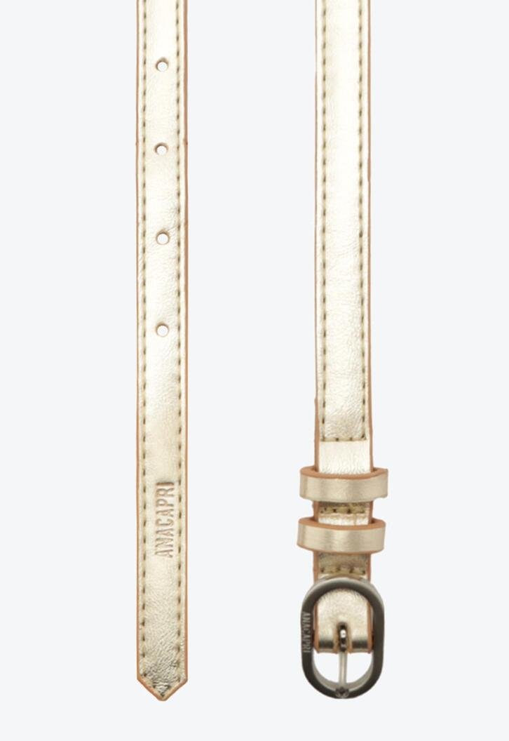 Cinto Fino Fivela Metálica Dourado