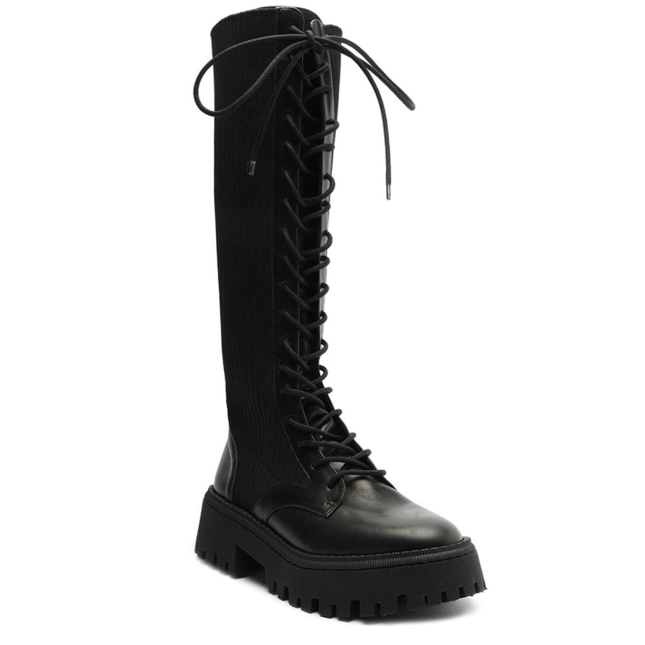 あろ COTURNO PRETO AREZZO COURO CANO ALTO TRATORADO | ZZ MALL