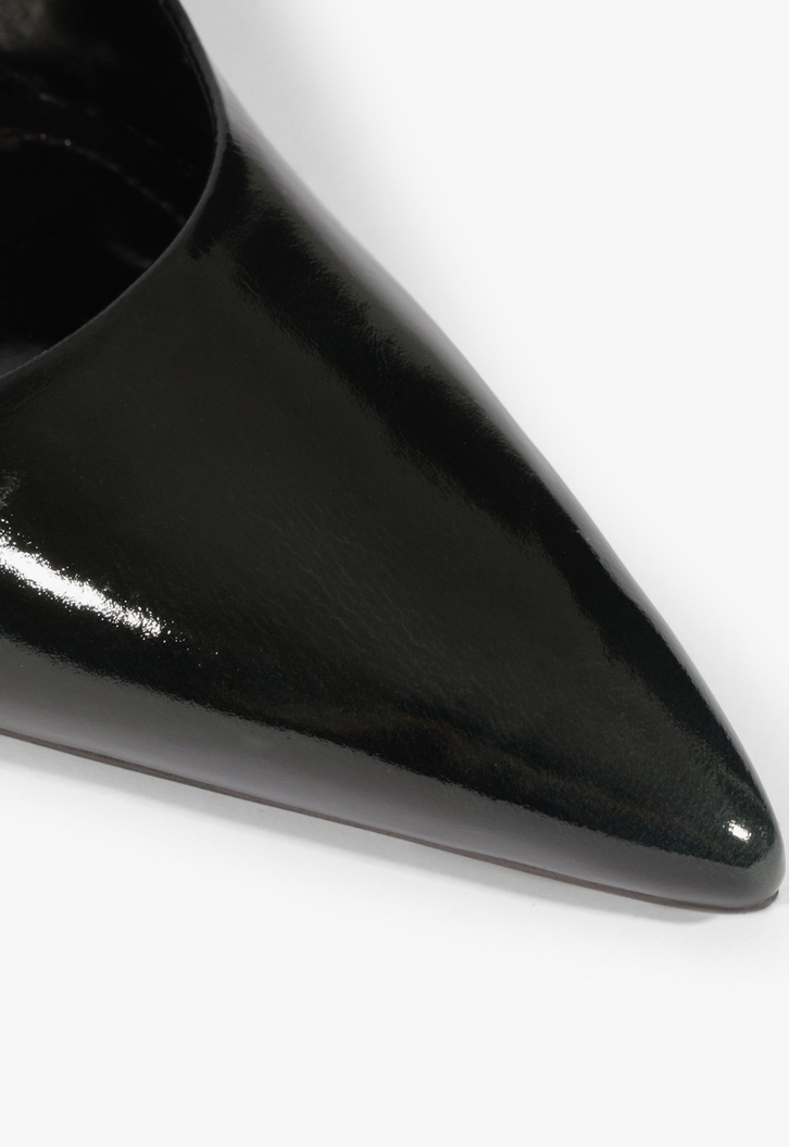 Scarpin Slingback Rhonda Mid Couro Preto