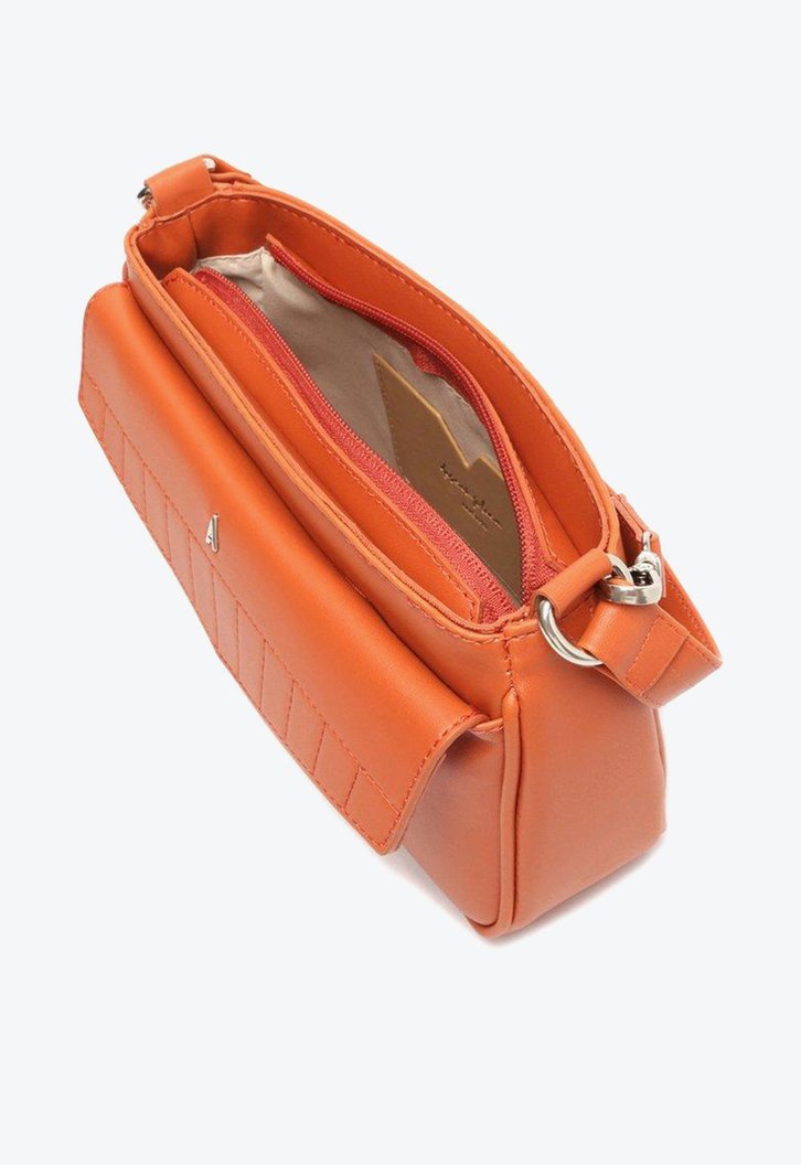 Bolsa Crossbody Laranja Anacapri Baguete Alça Gorgurão Média