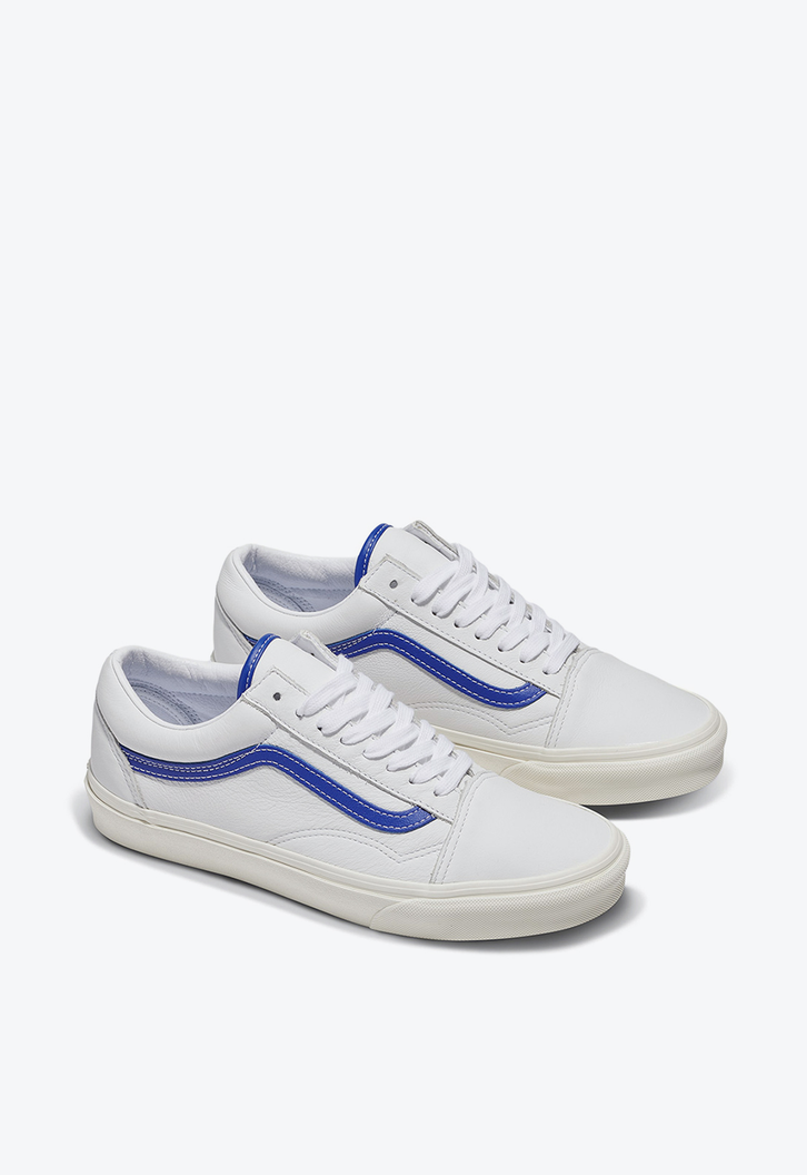 Tênis Old Skool Leather White Blue