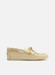 Mocassim Amarelo Arezzo Dockside Couro Amarração