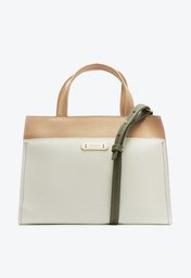 Bolsa Tote Branca Anacapri Média Placa Metálica