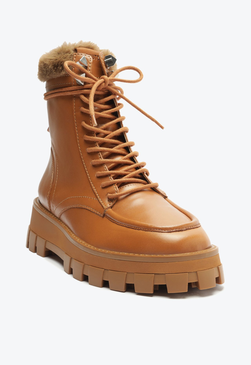 Bota Couro Pelo Marrom