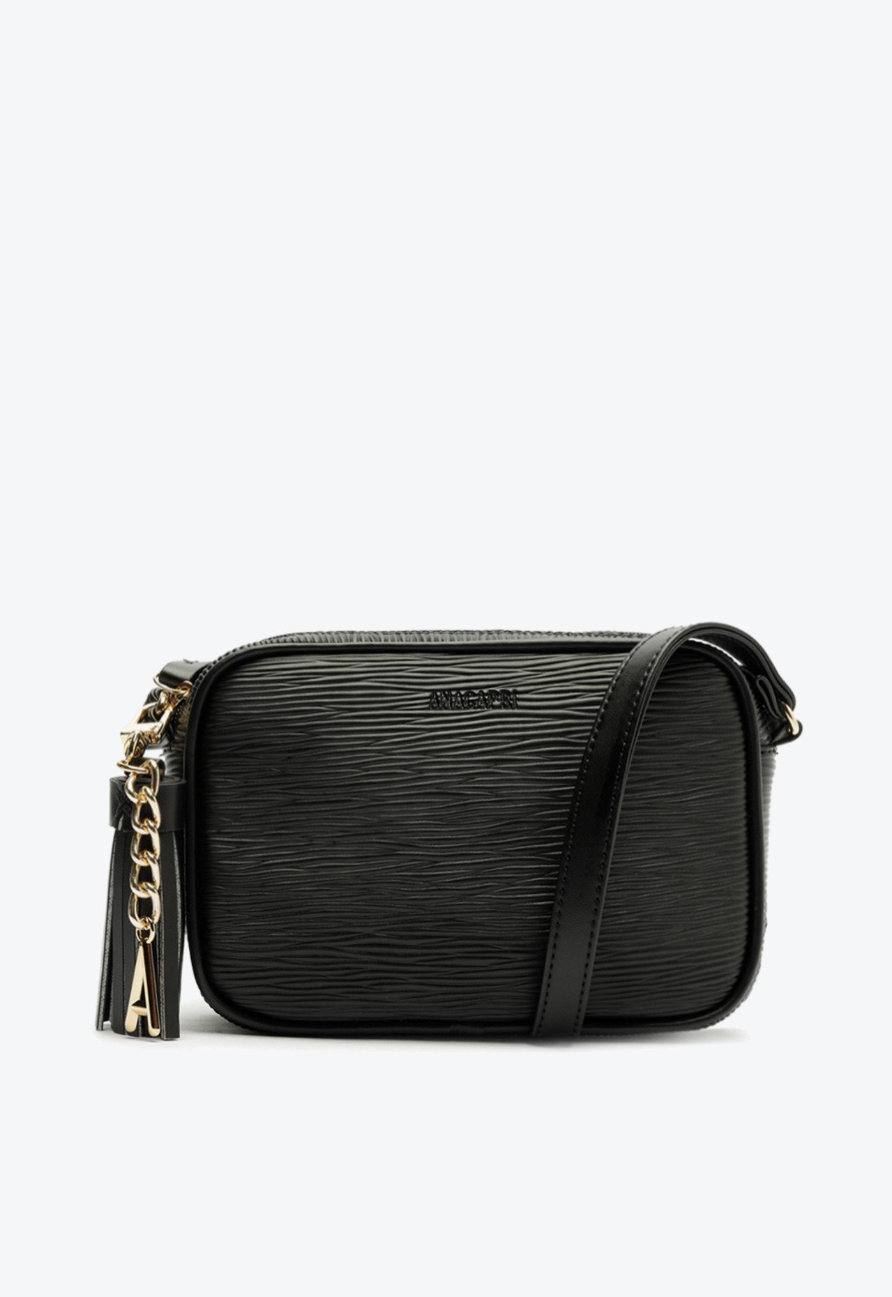 Bolsa Tiracolo Pequena Chaveiro Barbicacho Preta Bolsa Tiracolo Pequena Chaveiro Barbicacho Preta