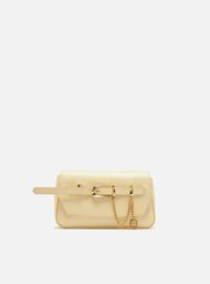 Bolsa Tiracolo Amarela Arezzo Couro Pequena Tira Fivela